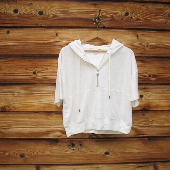 Club Monaco Terry Hoodie Pullover Top - Picture 4 of 10